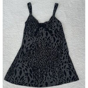 Jones New York Leopard Babydoll Dress M Cheetah Lingerie Black & Gray Nightgown